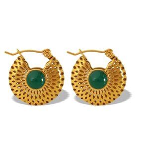 Lightweight cult gaia 14k Gold plated Earrings Elegant Chunky Hoops